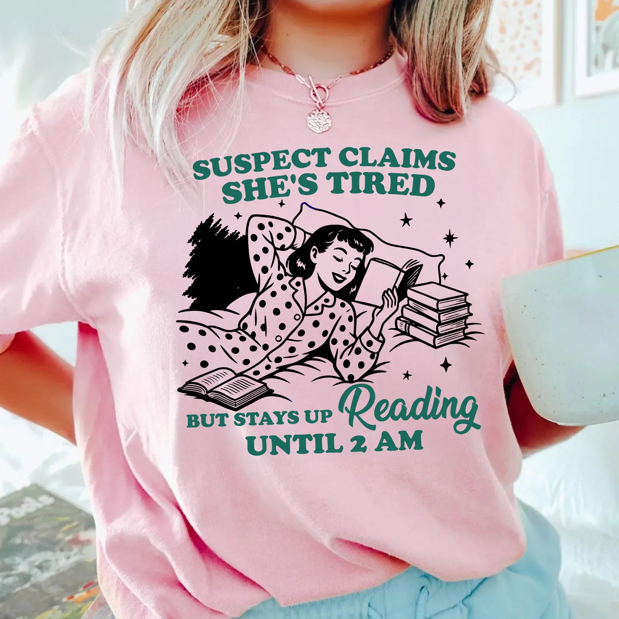 Suspect Claims Book Lover T-Shirt – One More Chapter Tee, Retro Funny Sarcastic Reading Shirt, Bookish Girl Gift, Book Lover Shirt