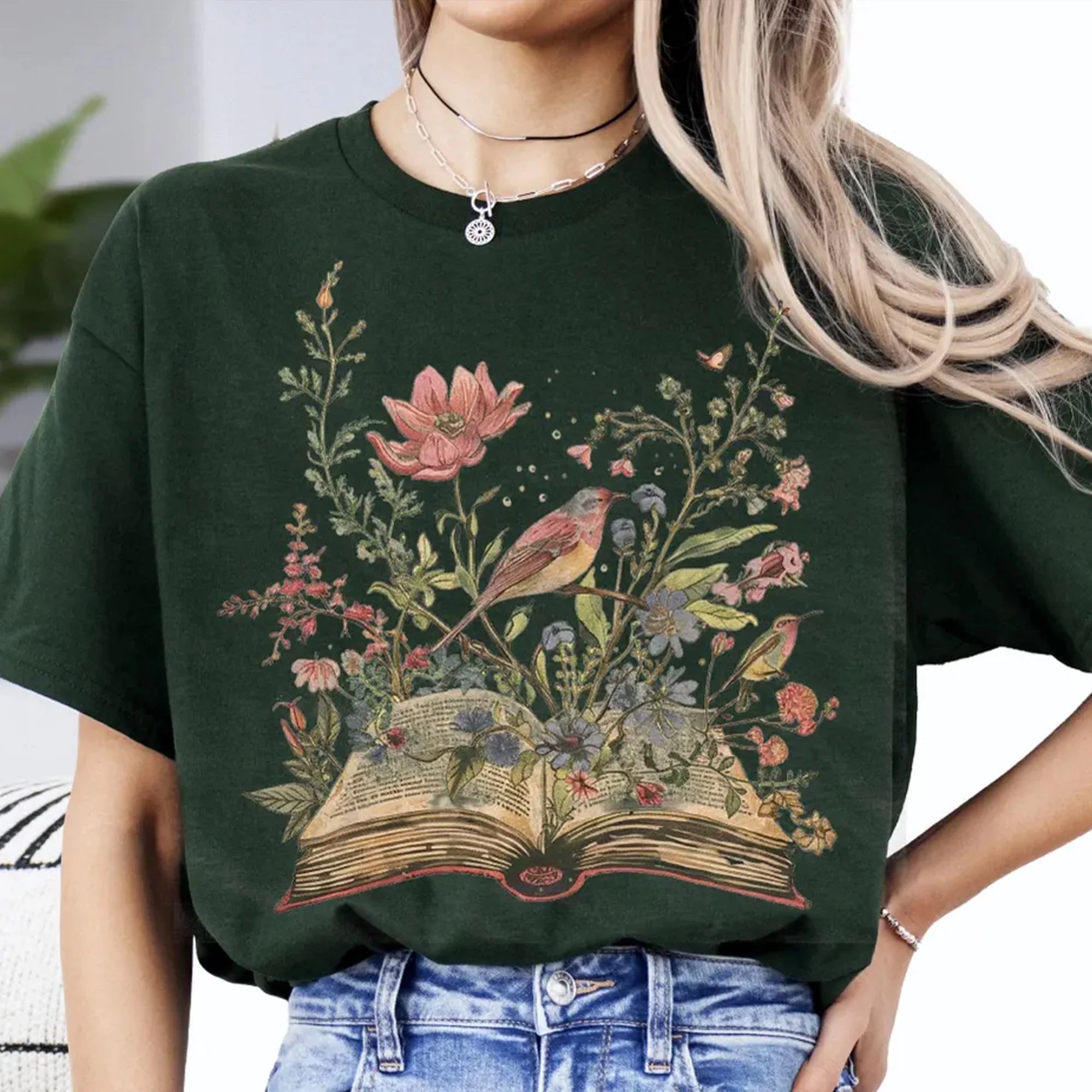 Book Flowers T-Shirt, Reading Book Tee, Book Lover Sweater, Minimalist Flower Shirt, Floral Book Tee, Librarians Shirt, Flowers Bookworm Tee