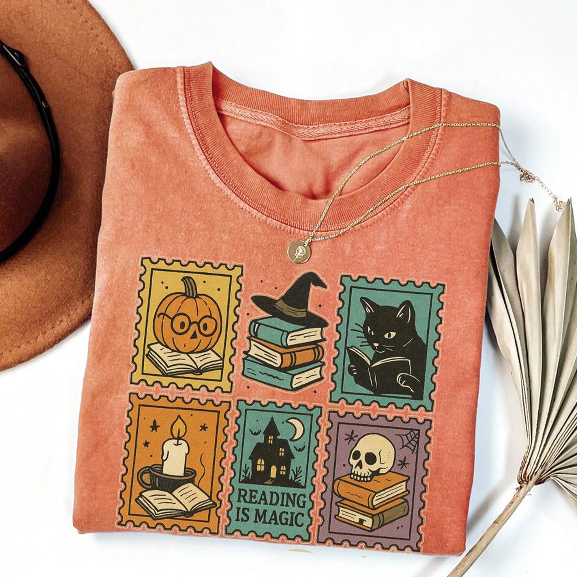 Halloween Bookworm Shirt, Spooky Reading T-Shirt, Fall Ghost Book Tee, Witchy Book Lover Shirt, Cute Halloween Reader Gift Tee