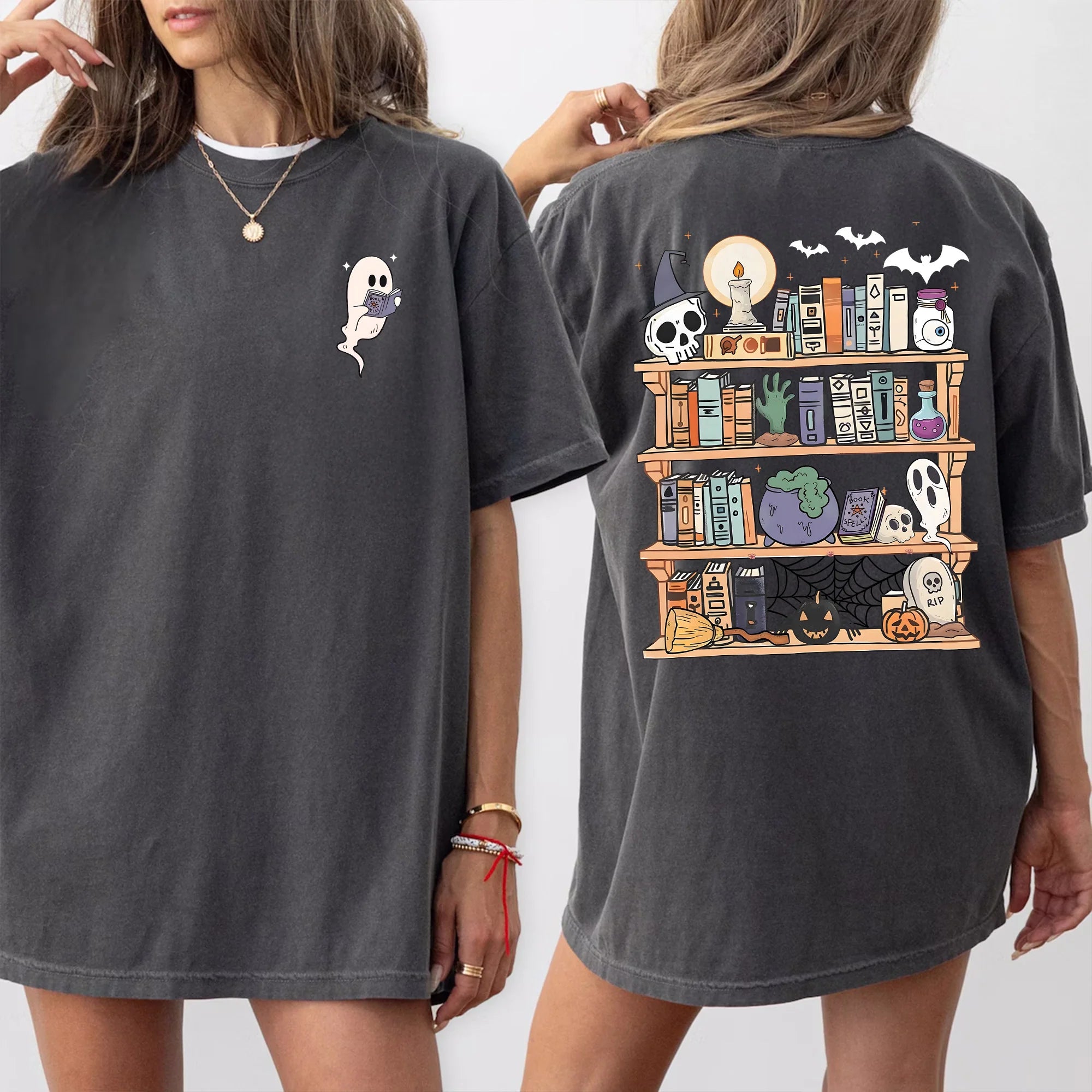 Comfort Colors Ghost Book Reader Shirt, Teacher Halloween Sweatshirt, Librarian Halloween T-Shirt, Reading T-shirt, Book Lover Gift Spooky Season