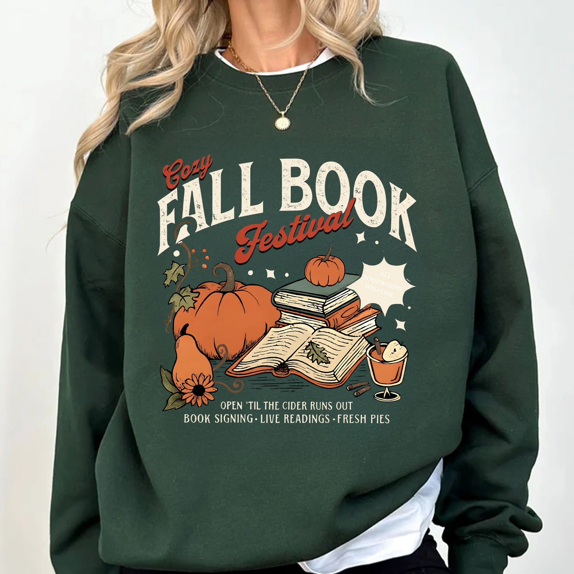 Cozy Fall Book Festival Sweatshirt for Book Lover Autumn Sweater for Reader Bookish Crewneck Seasonal Reads Fall Gift for Romance Bookworm