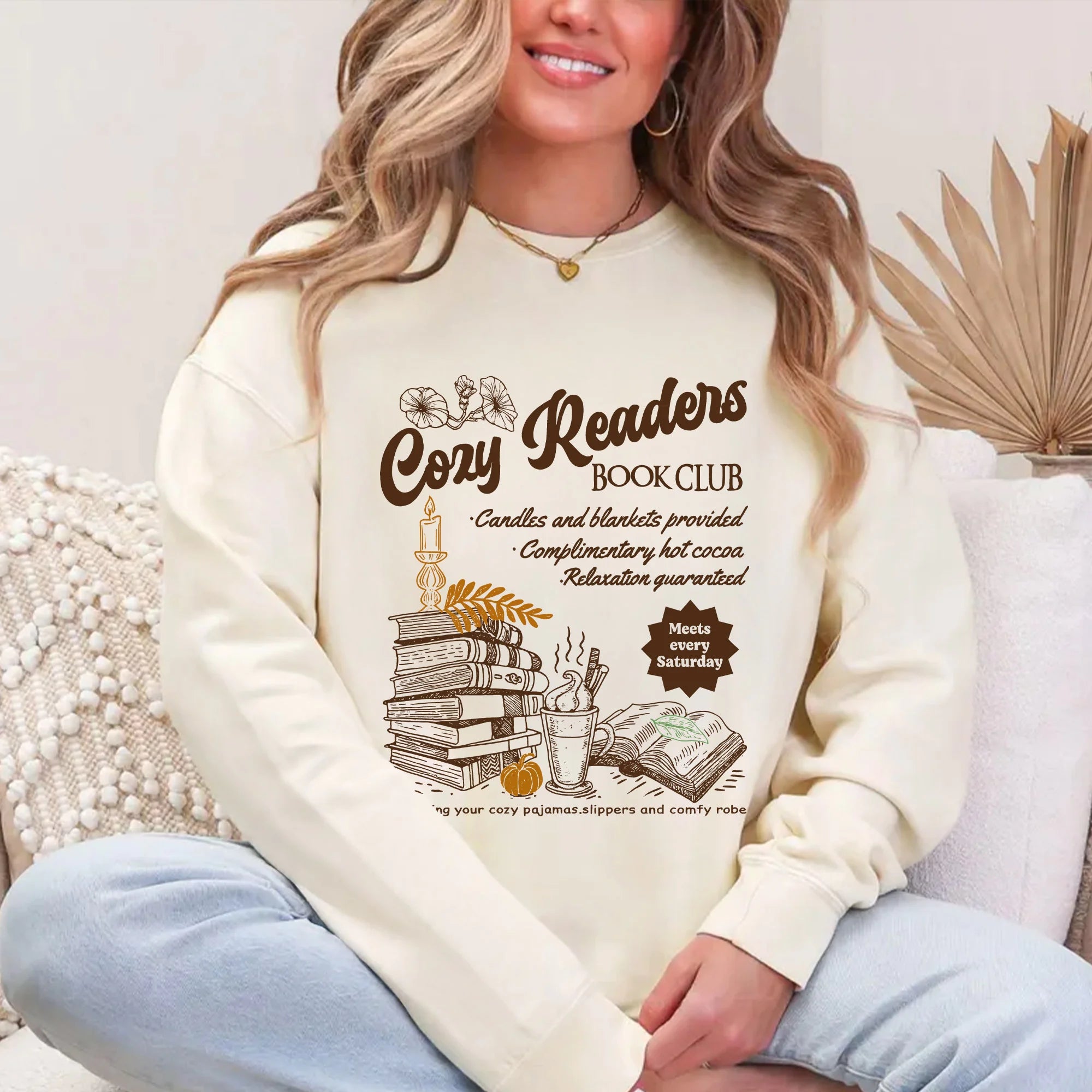 Cozy Girl Book Club sweatshirt, Coffee And Book Lover, Fall book club, Book club sweater, Cozy reader, Autumn Fall cozy bookish hoodie