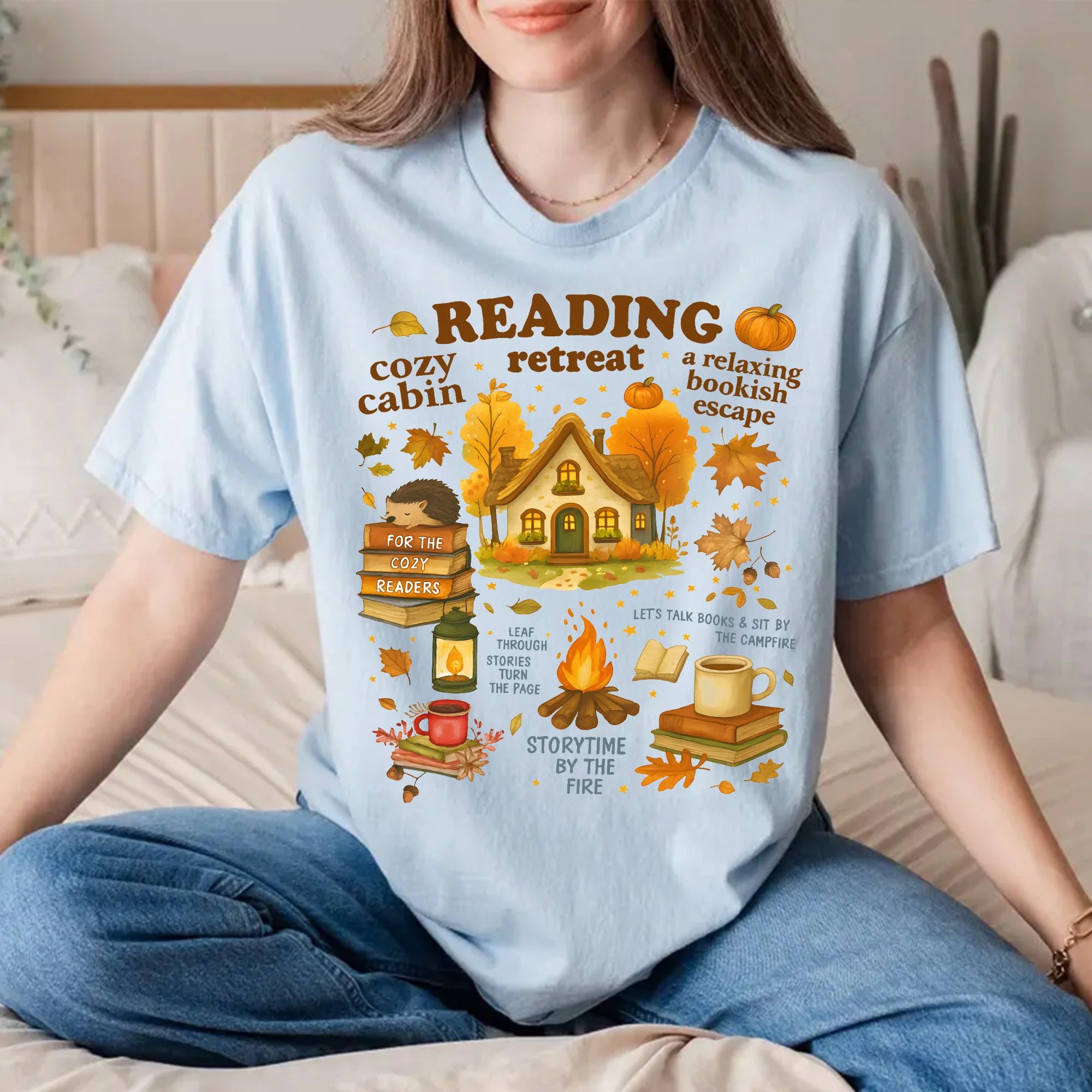 Cozy Cabin Reading Retreat Shirt, Cozy Readers Book Club Shirt, Fall Season Bookish Sweatshirt, Fall Book Lover, Autumn Reading Tee