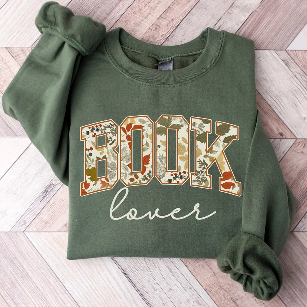 Fall Book Lover Sweatshirt, Reading Club Crewneck, Librarian Gift, Bookish Merch, Cozy Autumn Reader Sweater, Teacher Gift, Book Girly Top