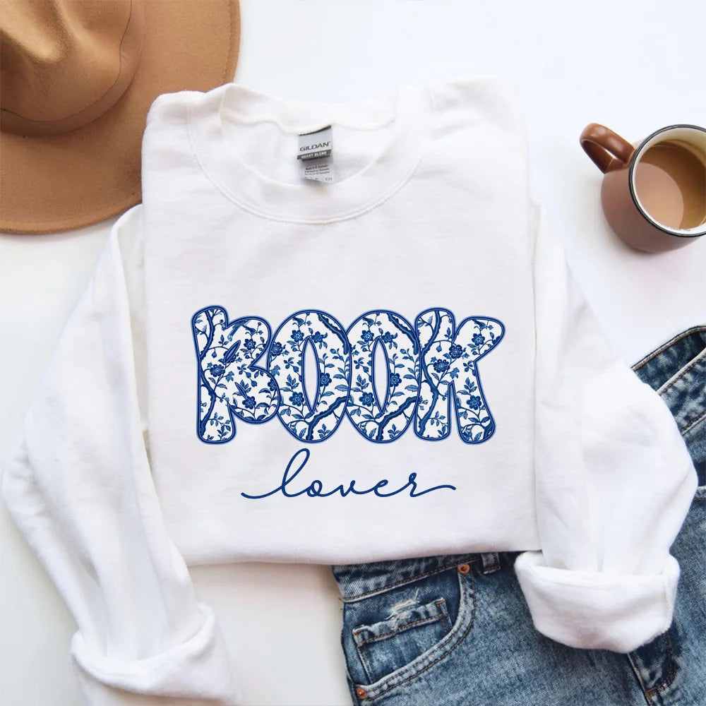 Cute Book Lover Sweatshirt, Librarian Gift, Bookworm Crewneck, Reading Club, Bookish Merch, Reader, Teacher Gift, Book Girly Top, Read Book