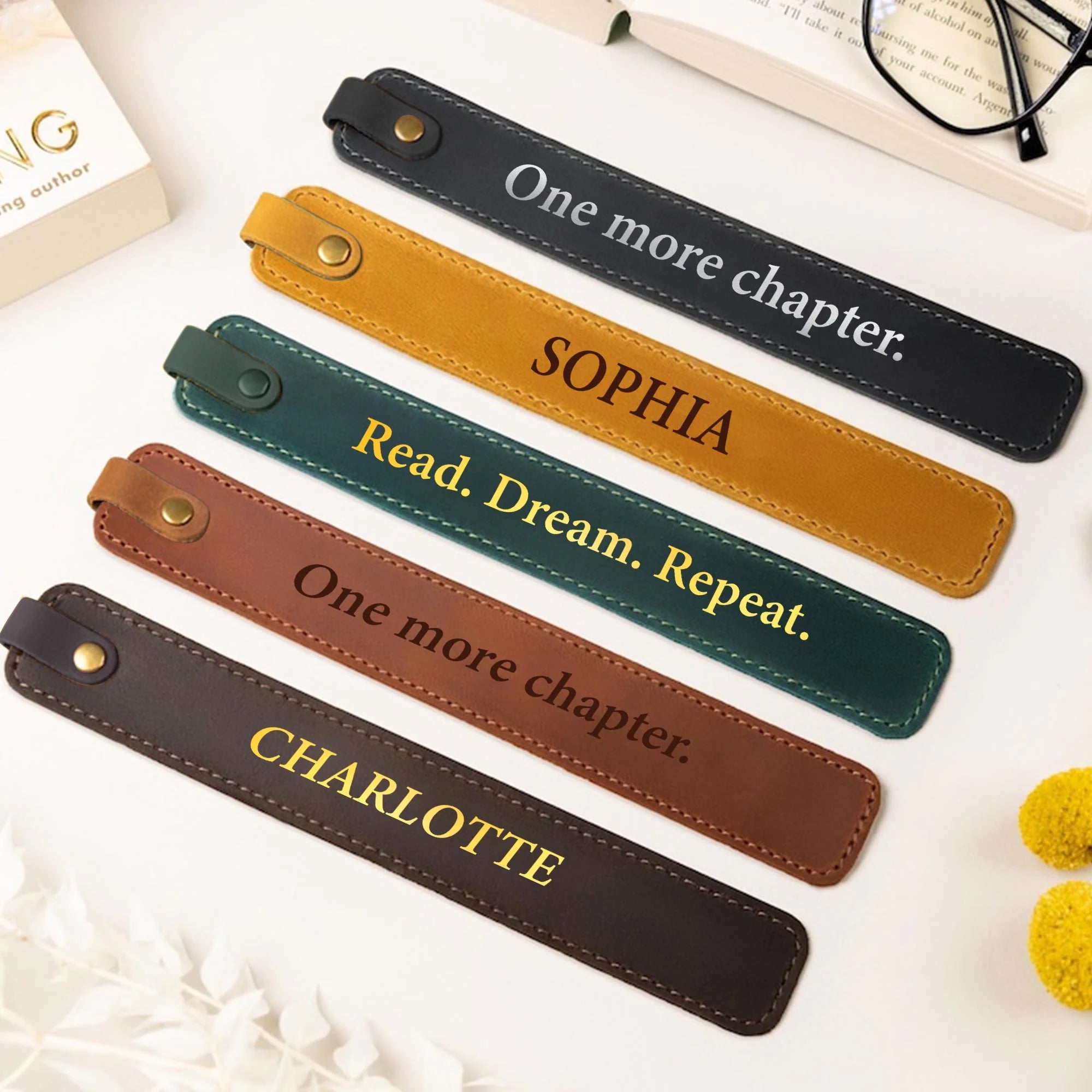 Personalized Leather Bookmark, Leather Bookmark, Gifts for readers