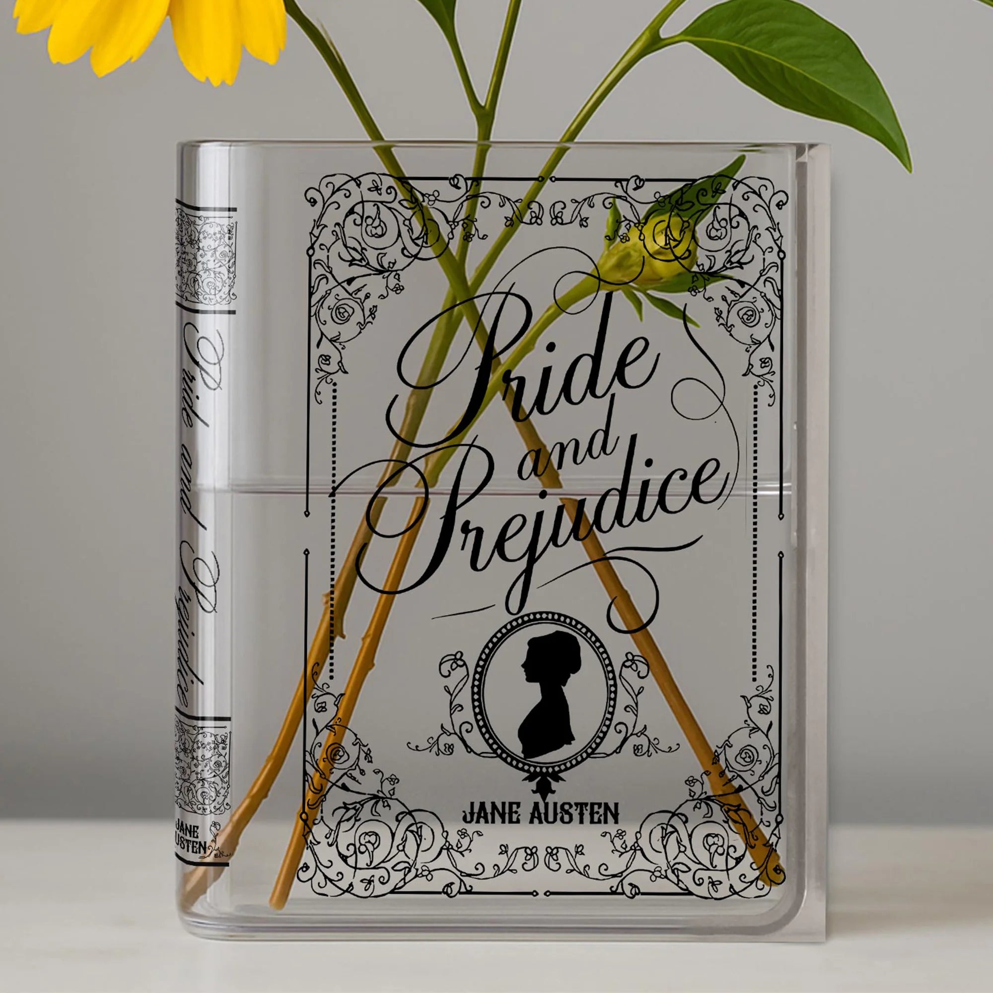 Pride and Prejudice Book Vase, Acrylic Book Shaped Flower, Jane Austen Gift, Book Lover Gift, Bookish Home Decor