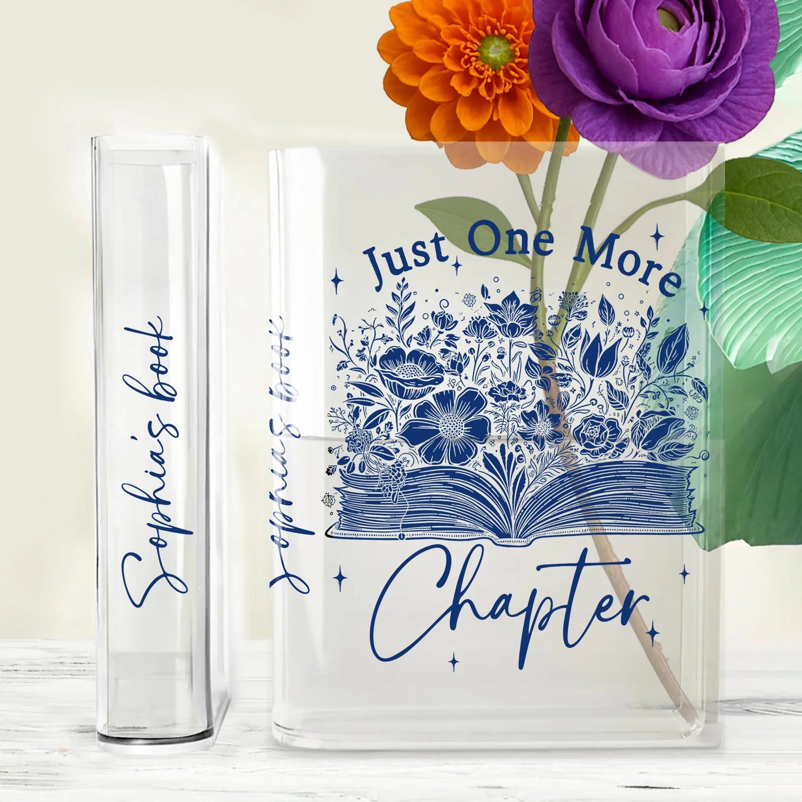 Just One More Chapter Book Vase, Bookish Decor, Reading Vase, Literature Gift, Book Lover Book Vase, Home Library Decor, Book Vase, Librarian Decor, Book Club Centerpiece