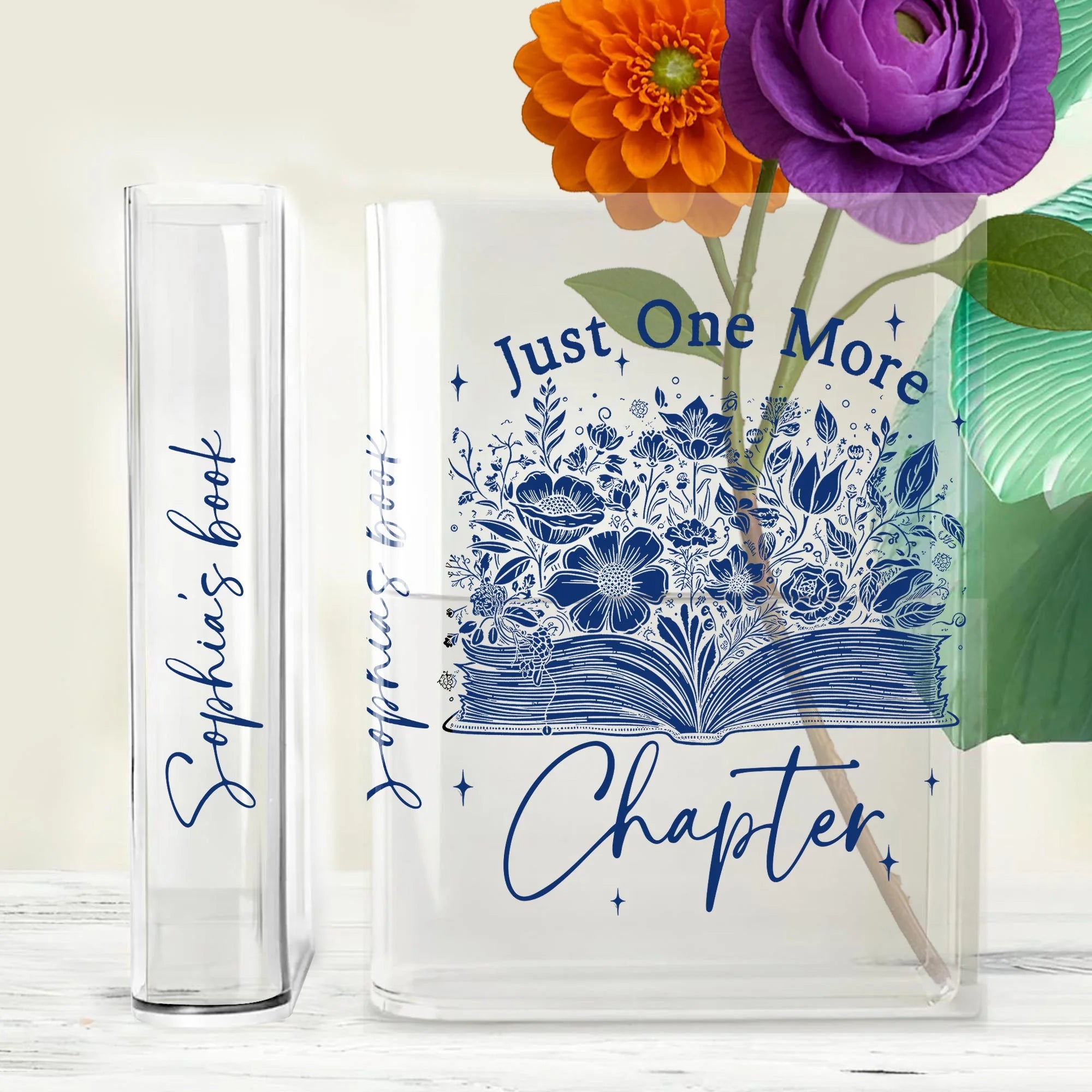 Just One More Chapter Book Vase, Bookish Decor, Reading Vase, Literature Gift, Book Lover Book Vase, Home Library Decor, Book Vase, Librarian Decor, Book Club Centerpiece
