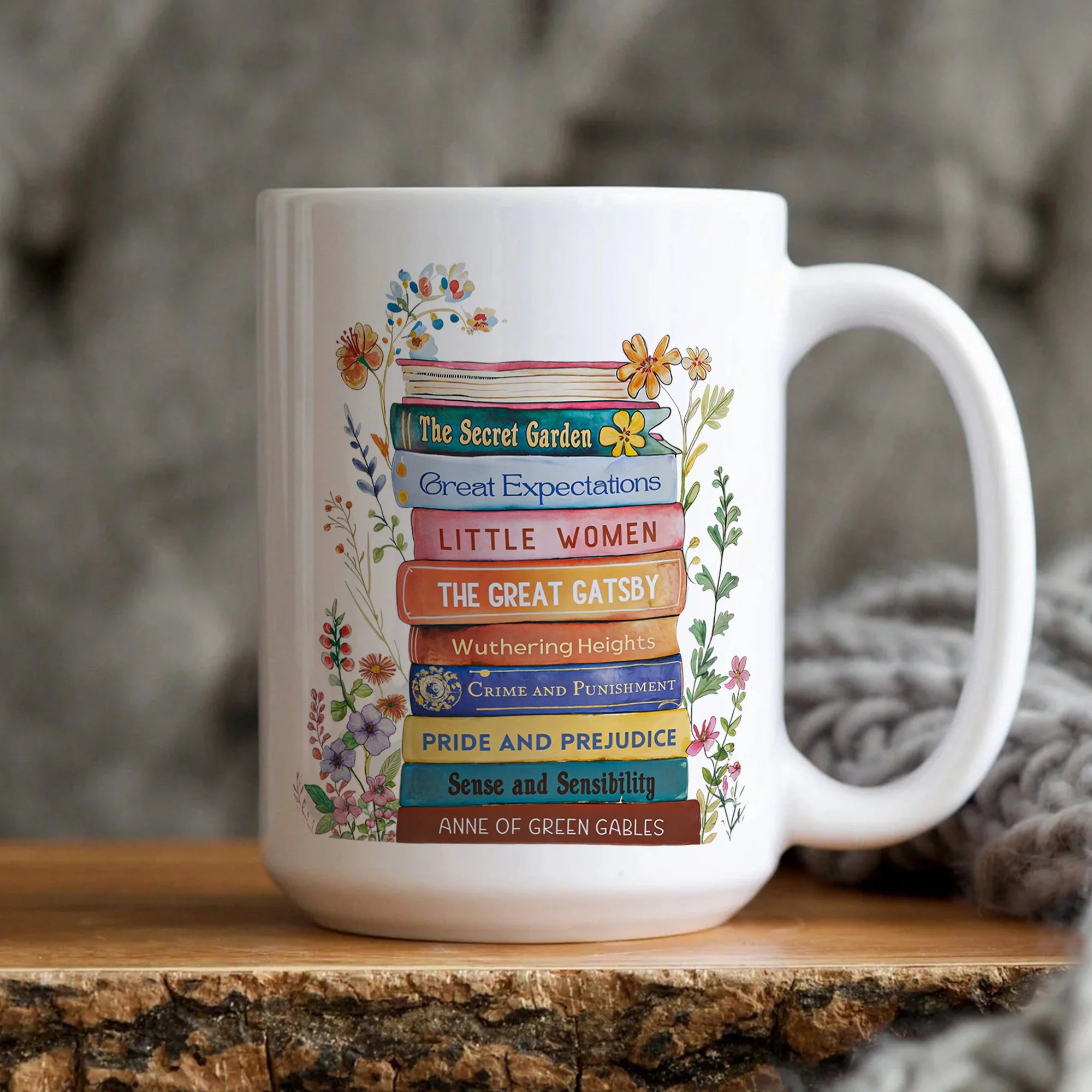 Custom Bookshelf Floral mug, Personalized book coffee cup, Gift for Bookworm Readers, Bookish Merch for Librarian Teacher Mum Birthday Gift