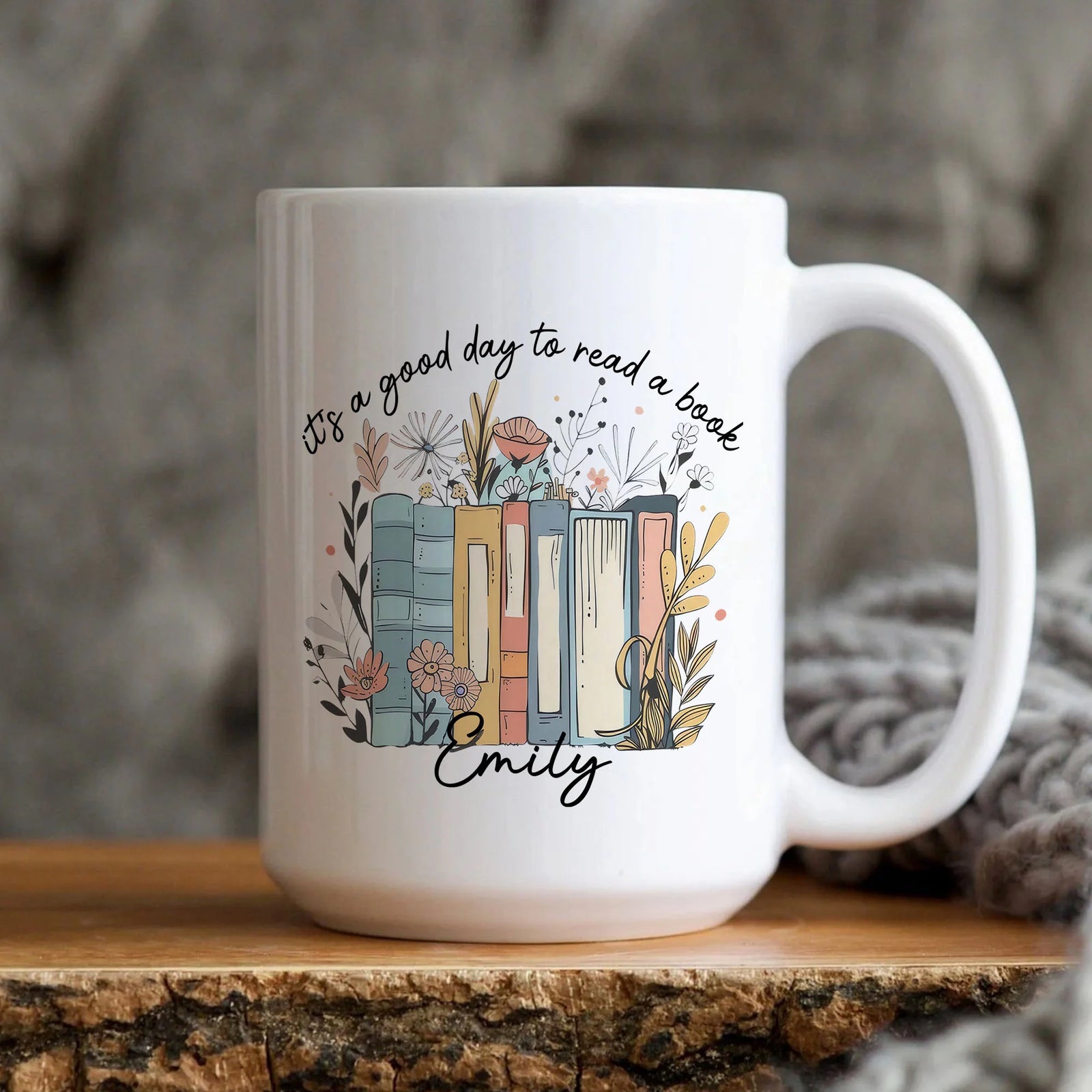 Book Lover Mug, Custom Floral Books Mug, Librarian Gift, Book Lover Gift, Bookworm Mug, Gift for Book Lovers, Bookish Mug