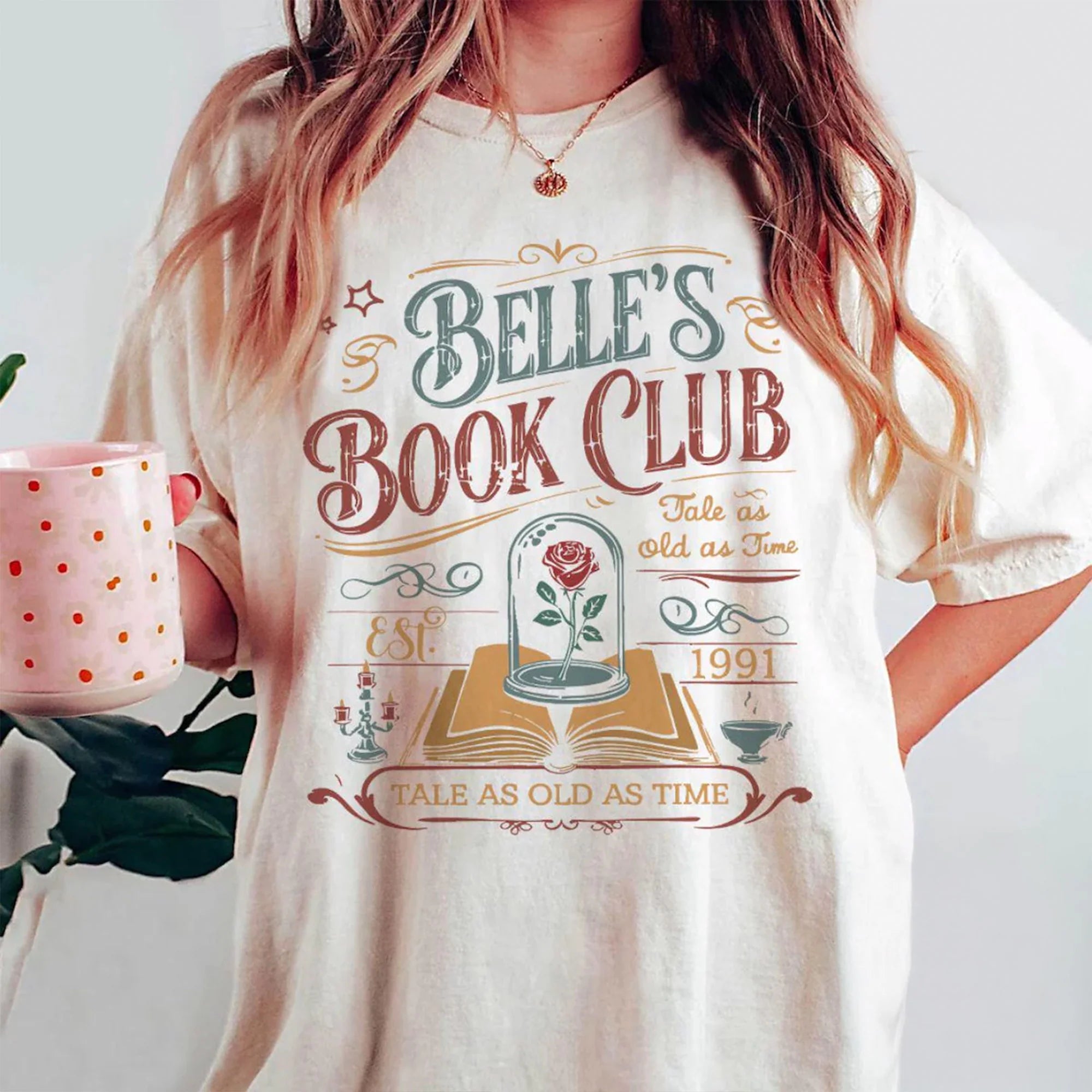Vintage Retro Belle's Book Club T-shirt, Tale as old as time Beauty and the Beast shirt, Belle Princess Tee, Book lover gift for her shirt