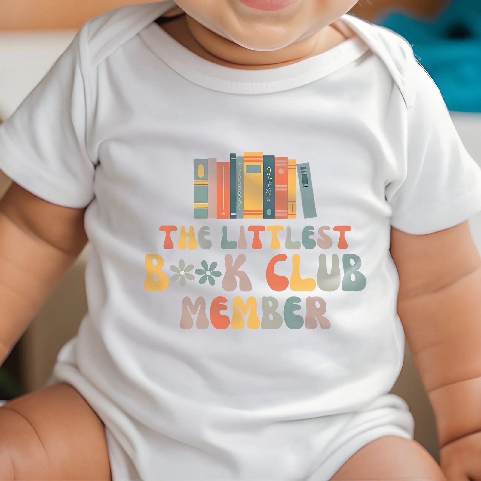Book Club Baby Onesie® – Retro Littlest Member Bodysuit, Baby Bookworm Gift, Cute Book Lover Baby Shower Outfit