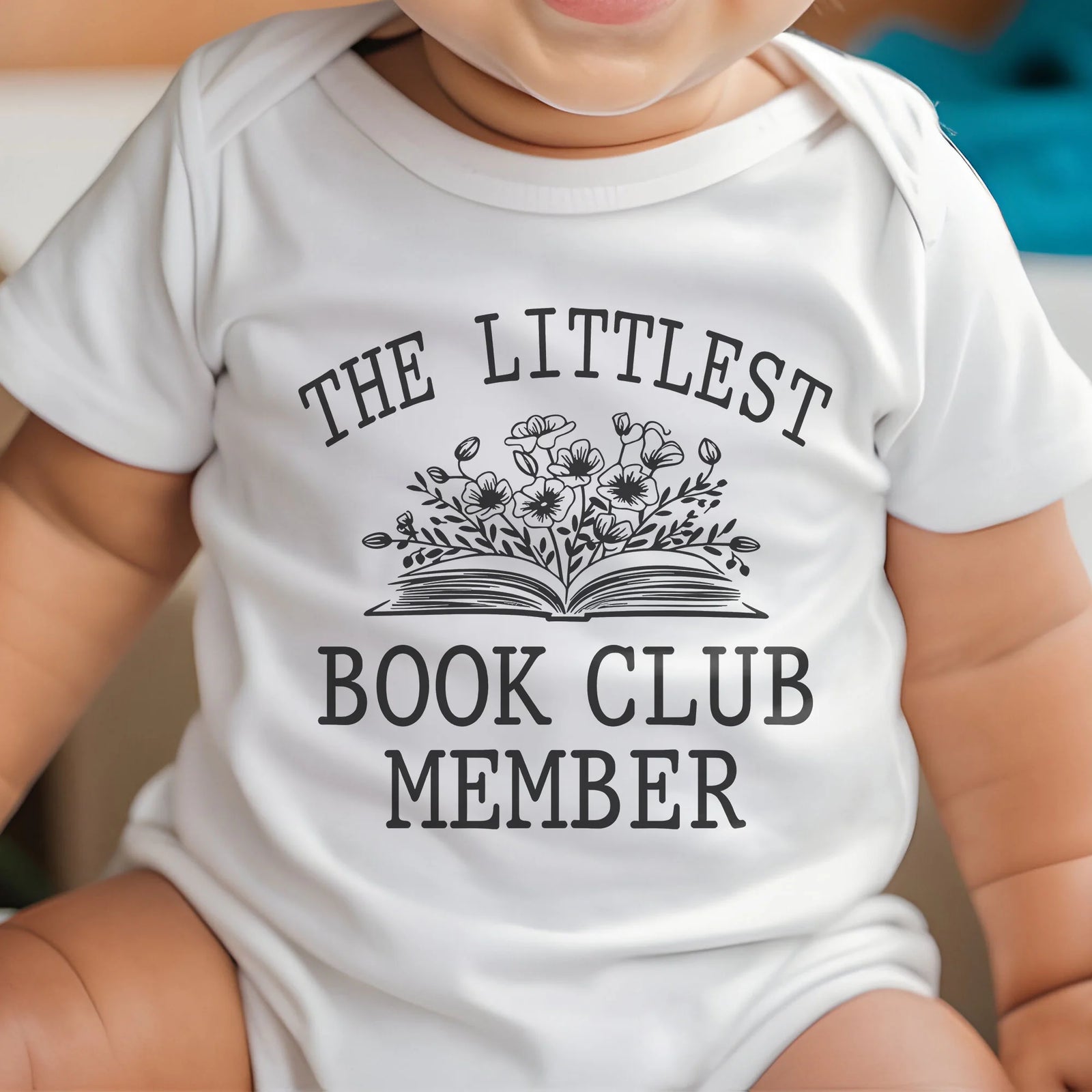 Book Club Baby Onesie® – Littlest Member Bodysuit, New to the Book Club Outfit, Wildflower Bookworm Baby Gift