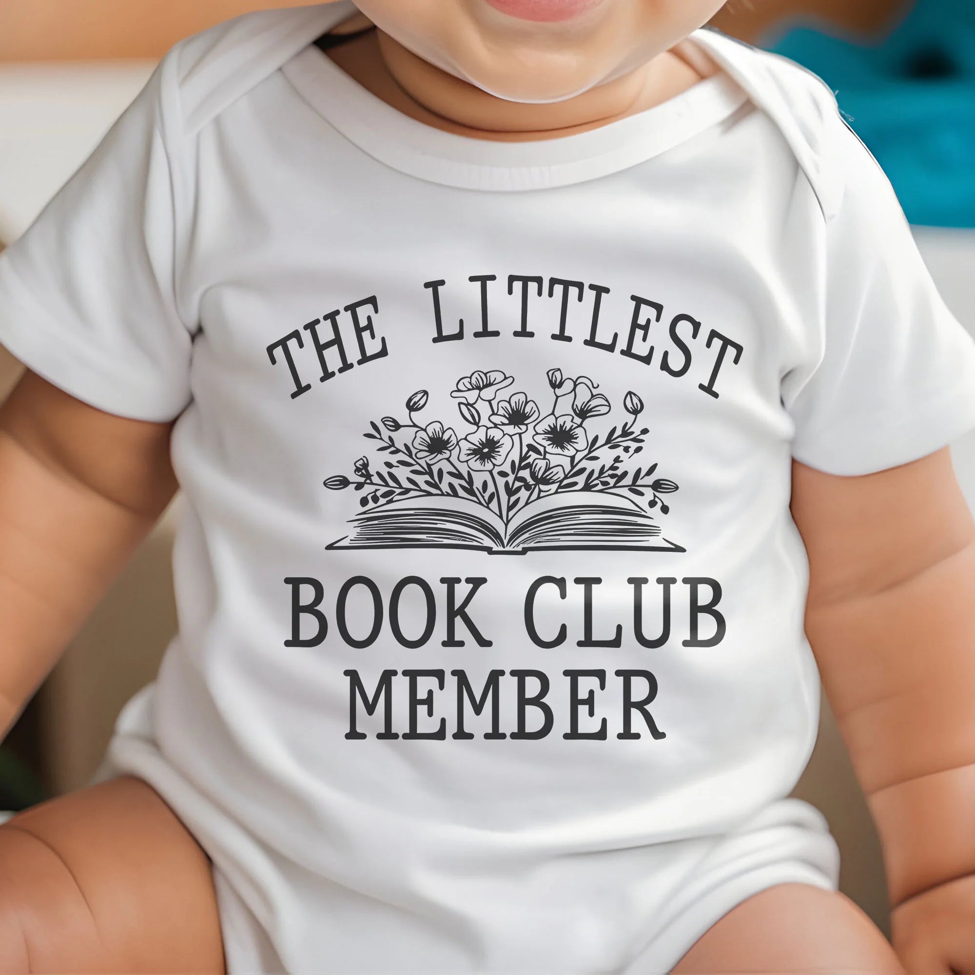 Book Club Baby Onesie® – Littlest Member Bodysuit, New to the Book Club Outfit, Wildflower Bookworm Baby Gift