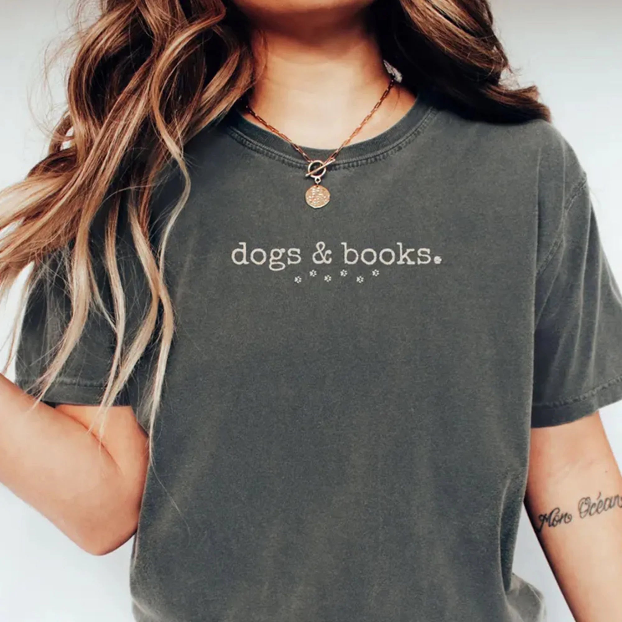 Dogs and Books Comfort Colors® Shirt, Book Lover T-shirt, Bookish Tee, Reading Tshirt, Gift for Dog Lover, Bookish Gift, Librarian Shirt