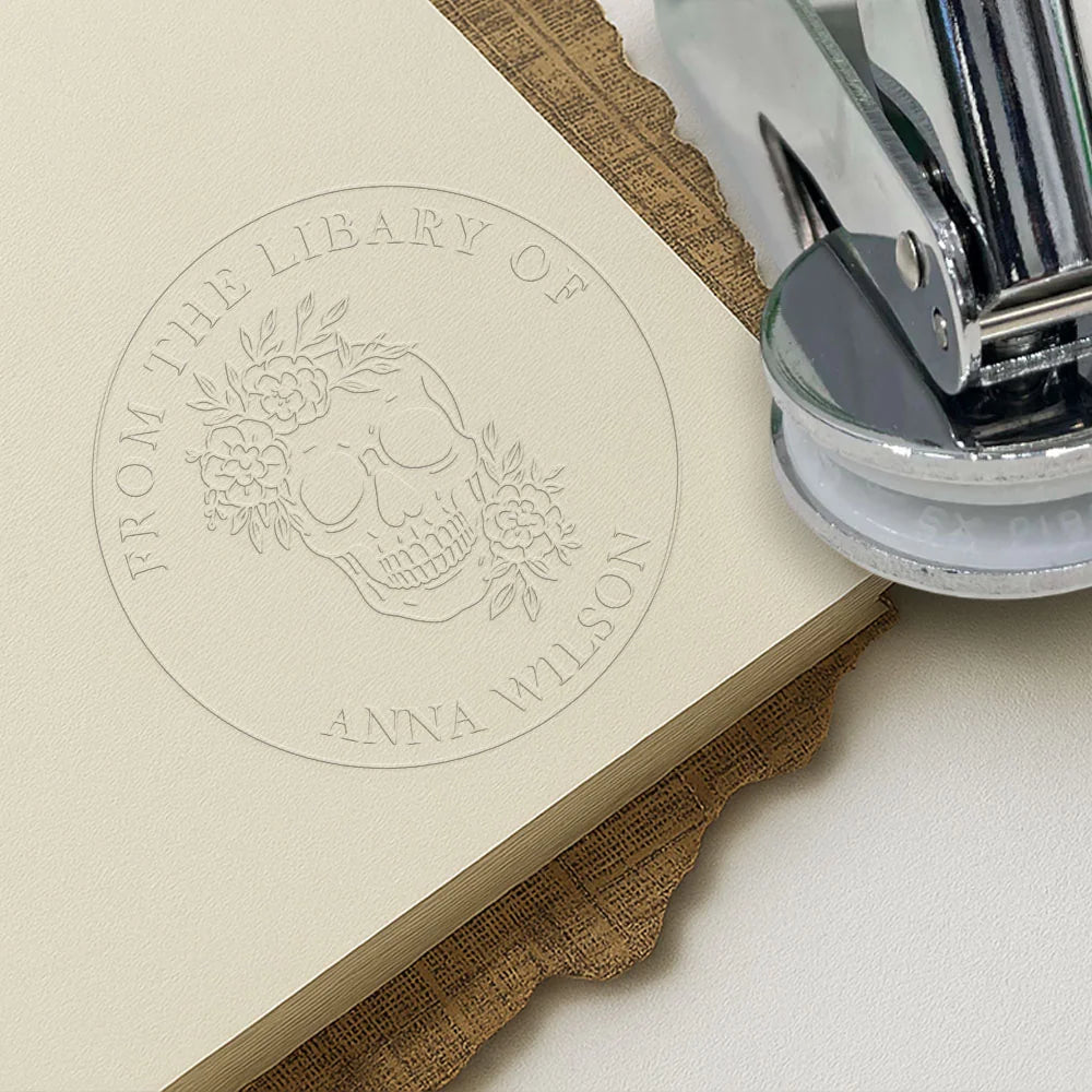 Book embossing stamp – Custom Library Stamp, Ex Libris &#39;From the Library Of&#39;, Book Lover Gift, Christmas Gift for Readers