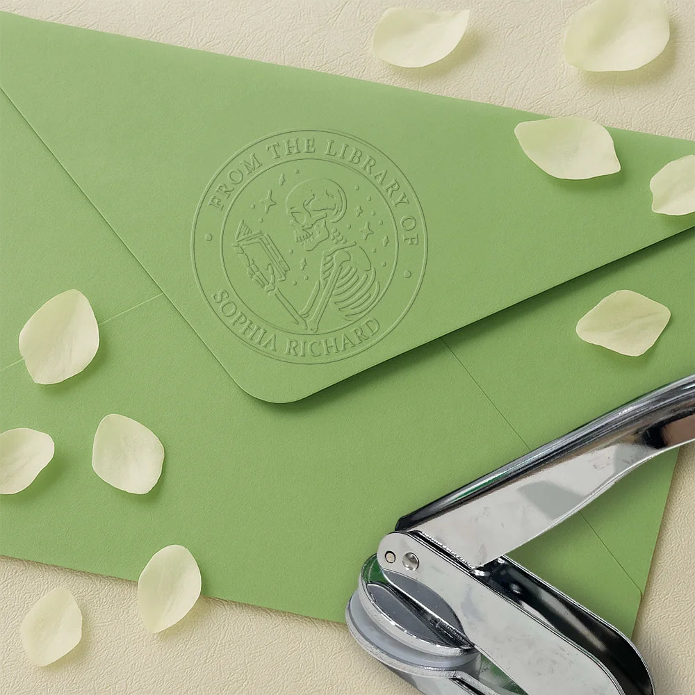 Custom Book embossing stamp, Personalized Library Stamp, Ex Libris Embosser, From The Library Of Stamp, Book Stamp for Book Lovers, Christmas Gift Idea
