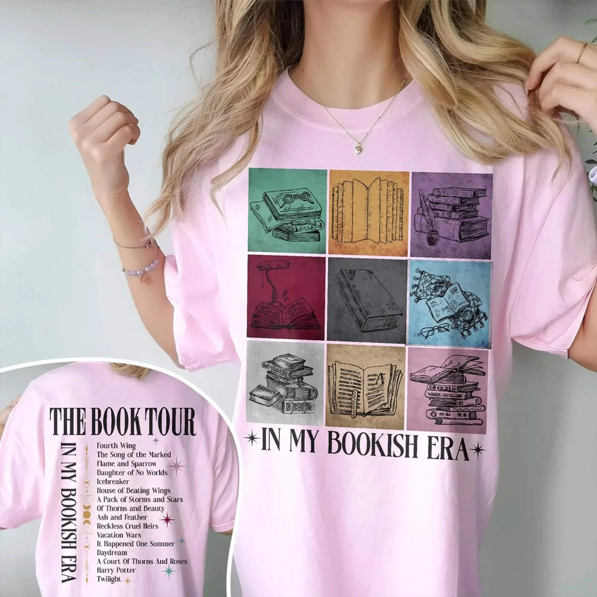 In My Bookish Era Comfort Colors T-Shirt, Custom Favorite Books Shirt, Personalized Book Tour, Book Lover Shirt, Gift For Bookish
