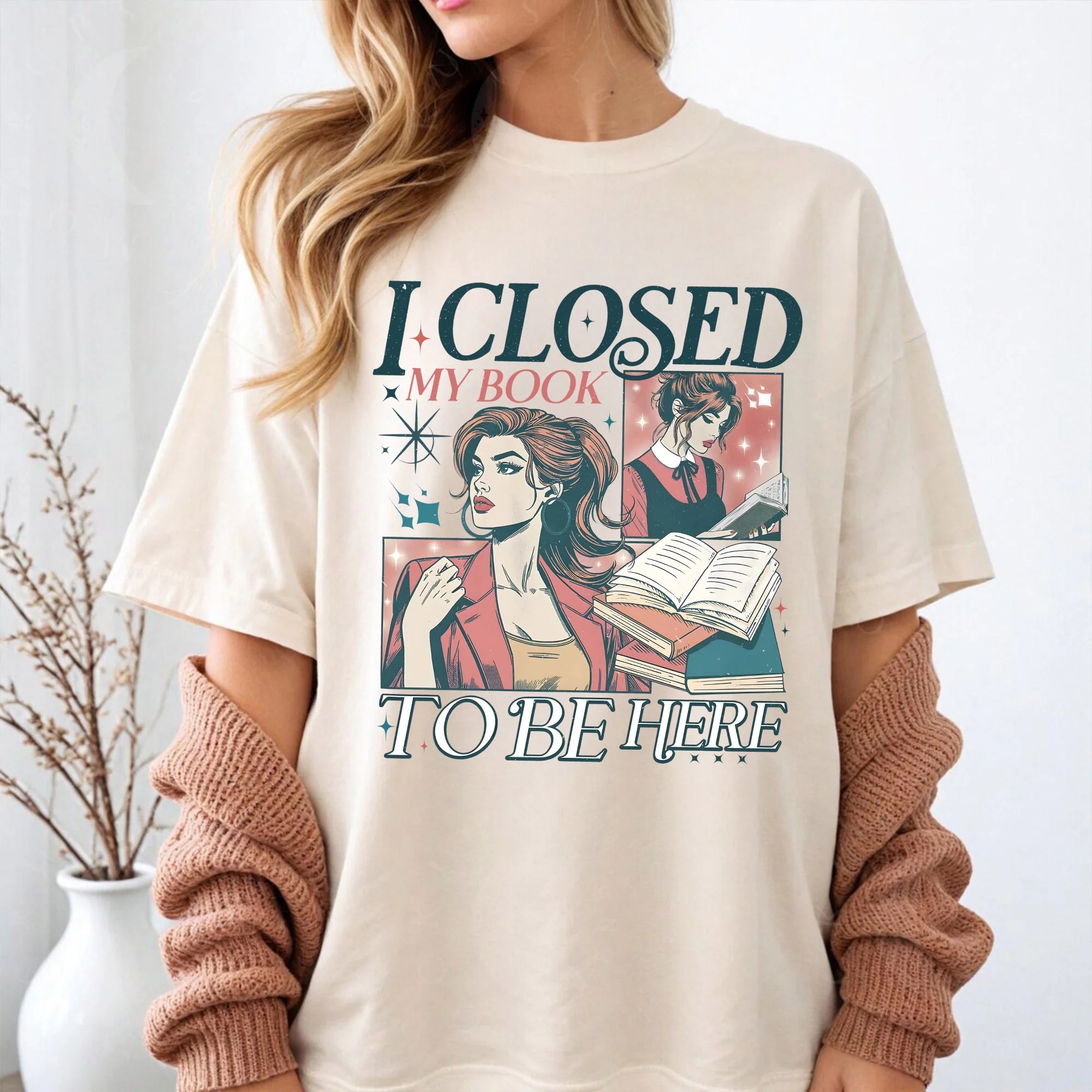 I Closed My Book to Be Here Comfort Colors T-Shirt, Bookworm Shirt, Book Shirt, Bookish Shirt, Book Club Shirt, Book Lover, Book Crewneck
