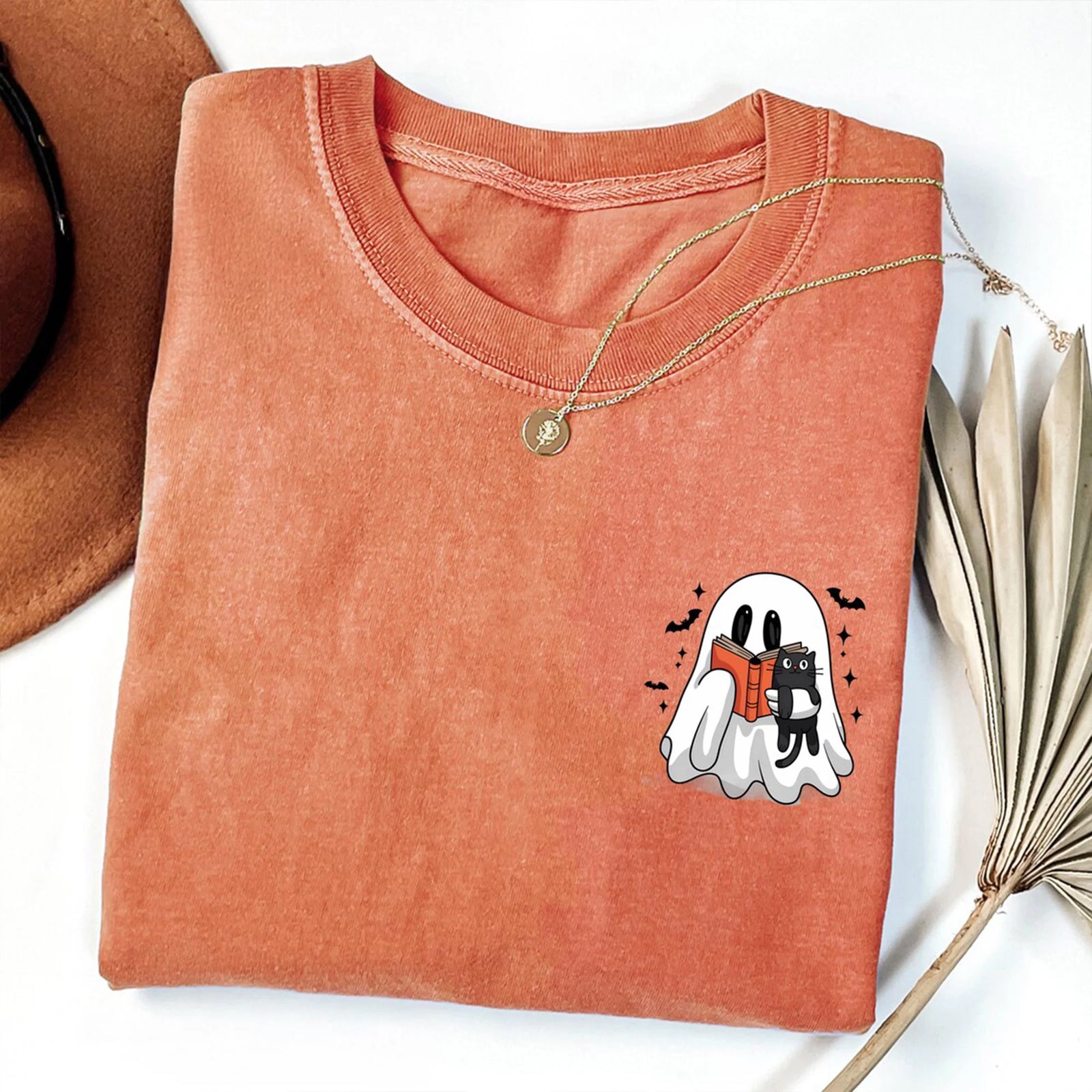 Halloween Ghost Comfort Colors T-Shirt, Ghost Reading Books Womens Halloween Shirt, Cute Fall Shirt, Spooky Season Shirt, Gift For Halloween