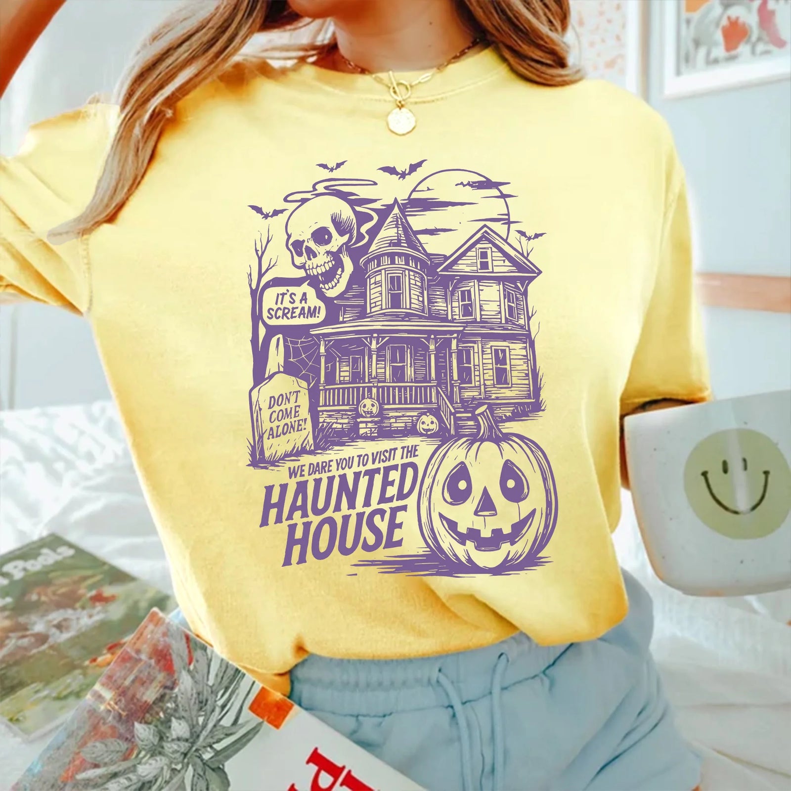 Comfort Colors Haunted House T-Shirt, Horror Halloween Shirt, Trendy Halloween Shirt, Fright Shirt, Spooky Halloween Shirt, Creepy Halloween