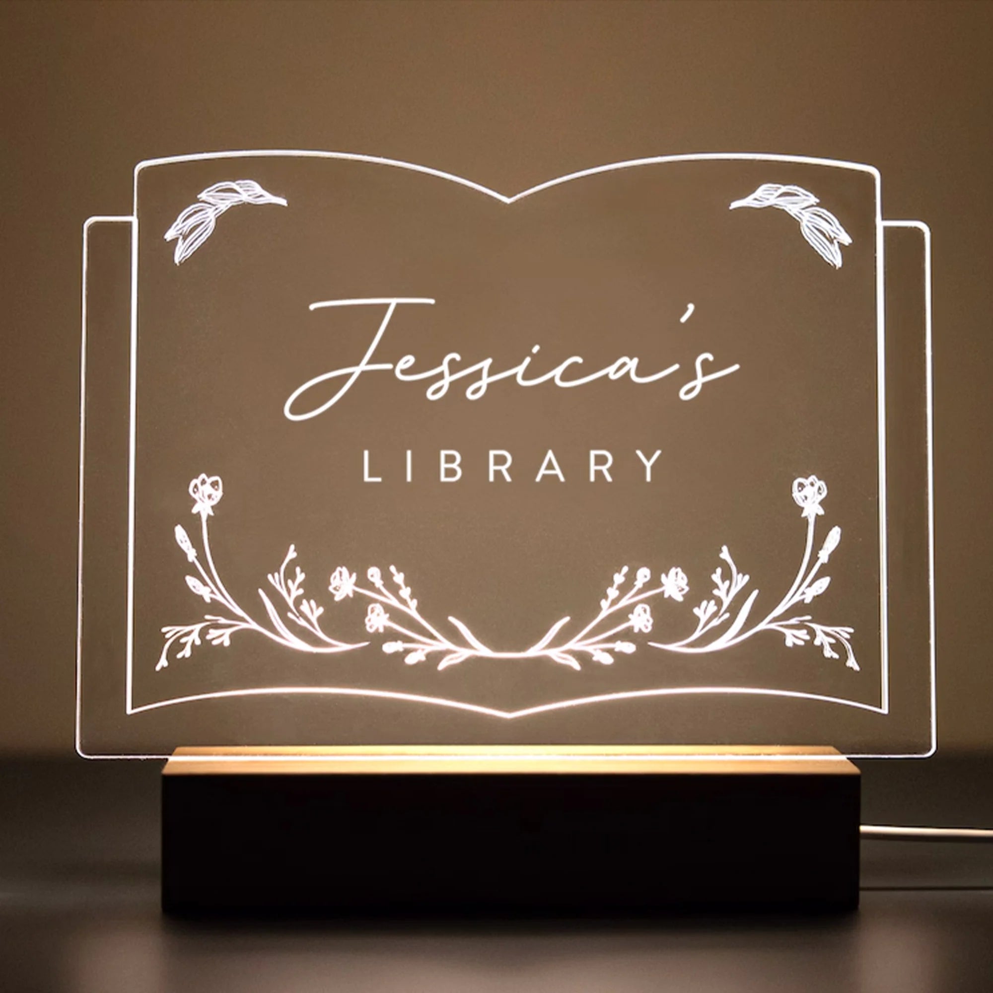 Library LED Sign: Library Decor, Custom Book Lover Gift