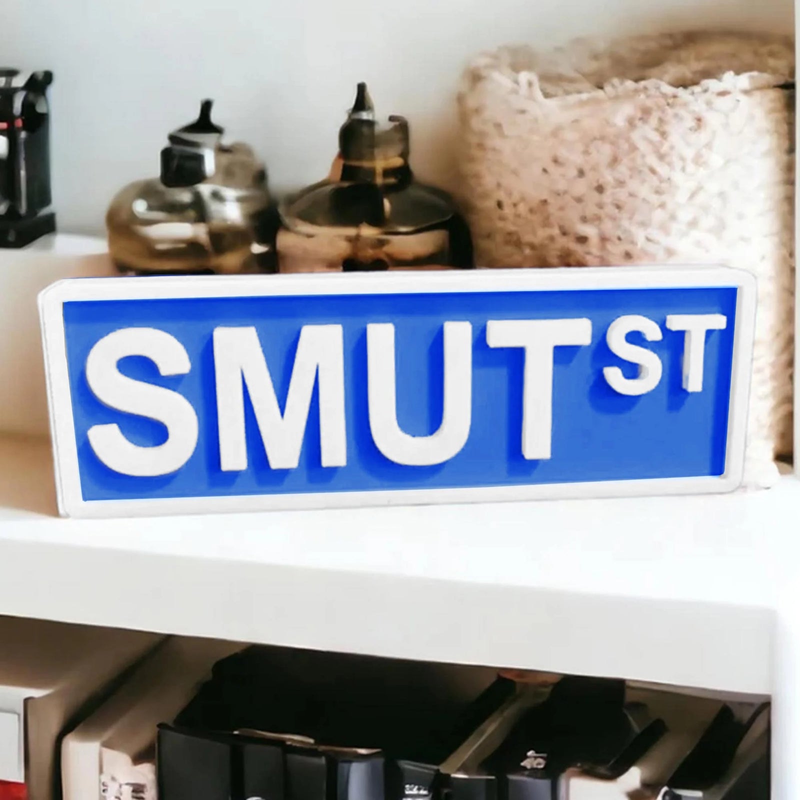 Personalized Library Street Sign Self Standing Bookshelf Sign Personalized Color Printed Bookish Decor for Book Nook, Book Lover Gift, and Reader Gift