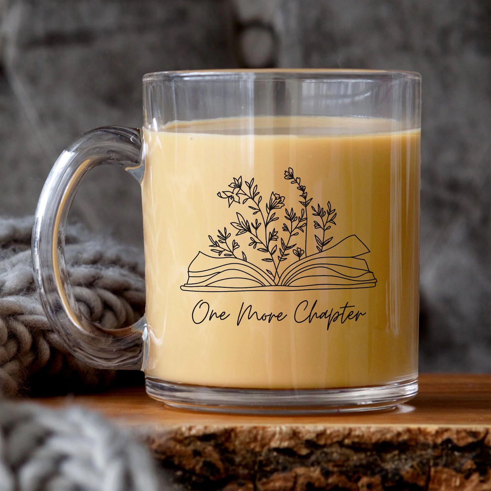 Just One More Chapter Mug, Gift for Book Lover, Floral Book Mug, Reading Mug, Flower Book Mug, Book Lover Mug, Librarian Mug,Teacher Gift
